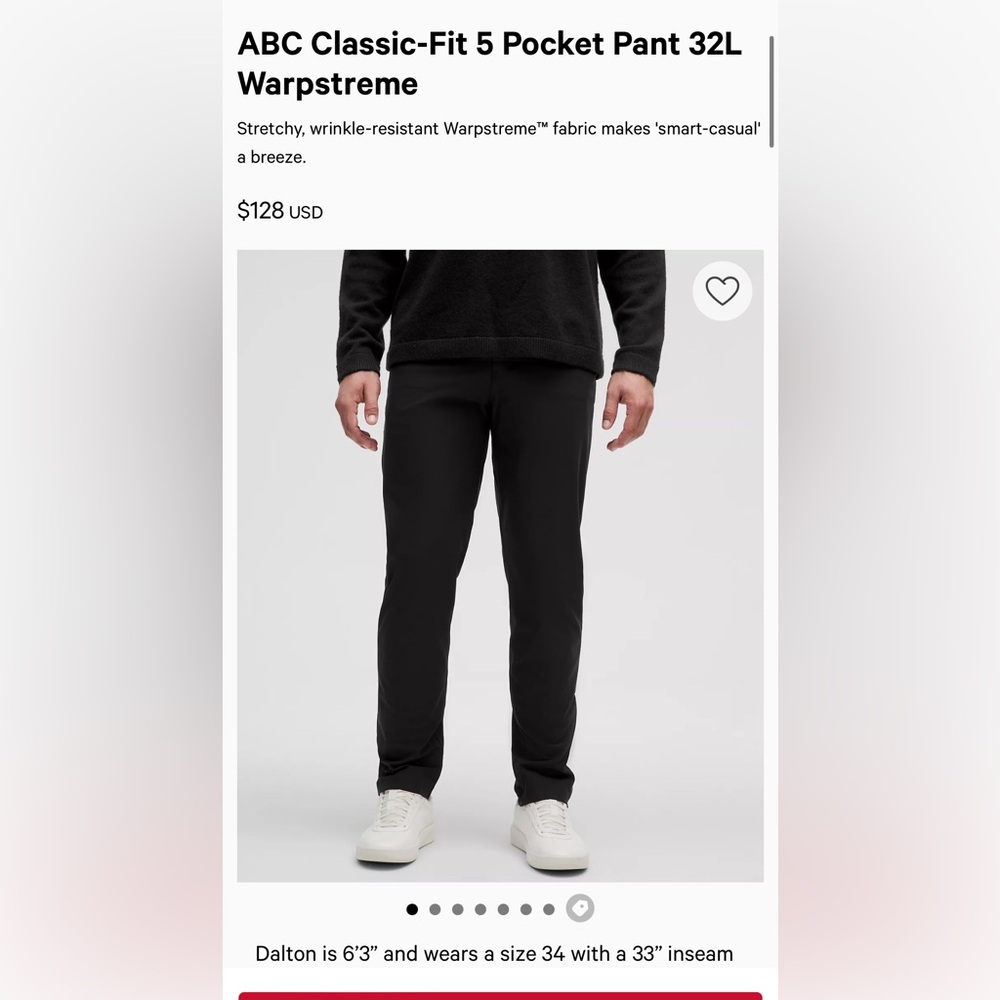 Lululemon ABC classic fit pants